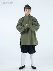 Ping Ming 平民 Ming Dynasty Commoner's Ramie Cross Collar Shirt