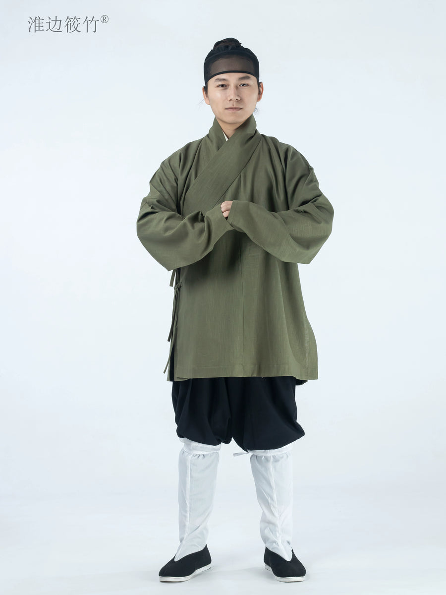 Ping Ming 平民 Ming Dynasty Commoner's Ramie Cross Collar Shirt