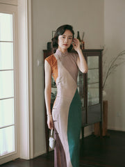 Molan Di 莫兰迪 Morandi Abstract Midcentury Daily Cap Sleeve Qipao