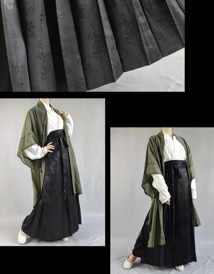 Hua Zhi 花枝 Flower Branch Song Dynasty Satin Floral Baidiequn Skirt