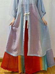 Cai Hong 彩虹 Rainbow Song Ming Chiffon Mamian Skirt