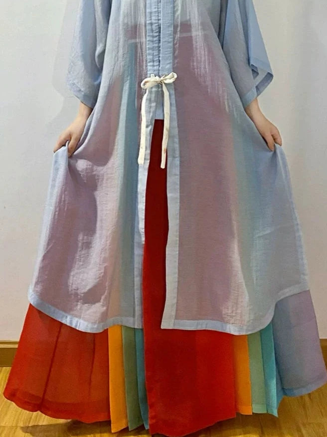 Cai Hong 彩虹 Rainbow Song Ming Chiffon Mamian Skirt