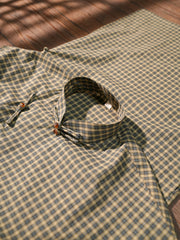 Maomao Chong 毛毛虫 Caterpillar Republic of China Plaid Jacquard Short Sleeve Qipao