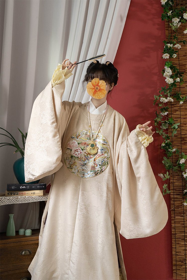Shaoyao Yulong 芍药与龙 Peony Dragon Ming Dynasty Embroidered Yuanling Ao Short & Long Top