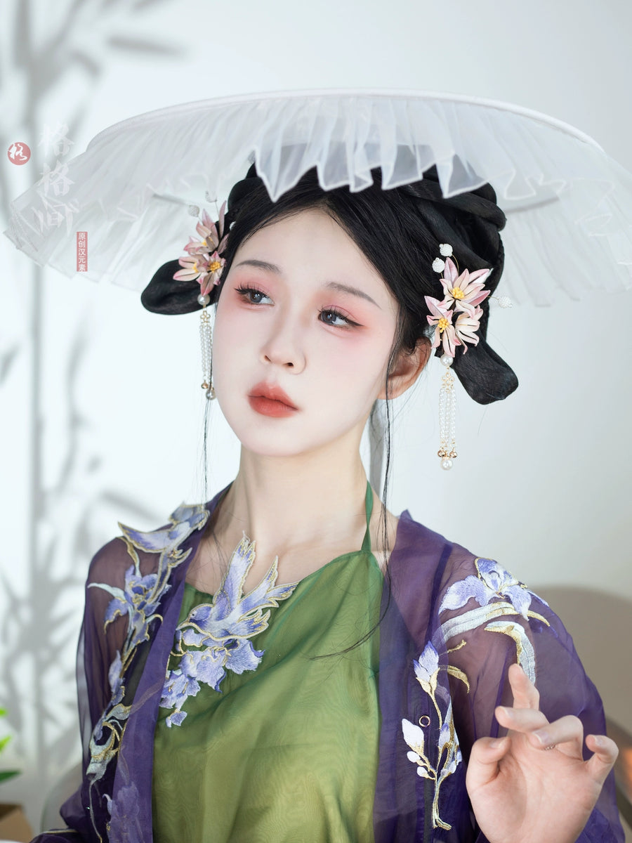 Chuan Zhu 串珠 Pearl Beads Tang Dynasty Modernized Weimao Veiled Hat
