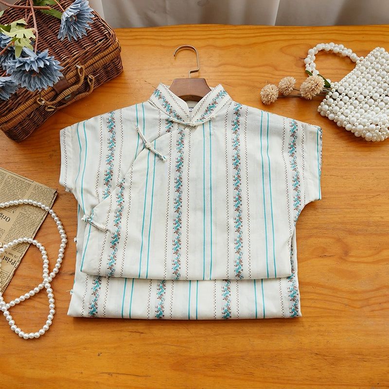 Wen Yi 文艺 Literary 1930s Daily Cotton Floral Qipao