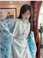Ye Can 野餐 Picnic Modernized Ming Dynasty Lace Liling Duijin Shirt & Bijia Vest