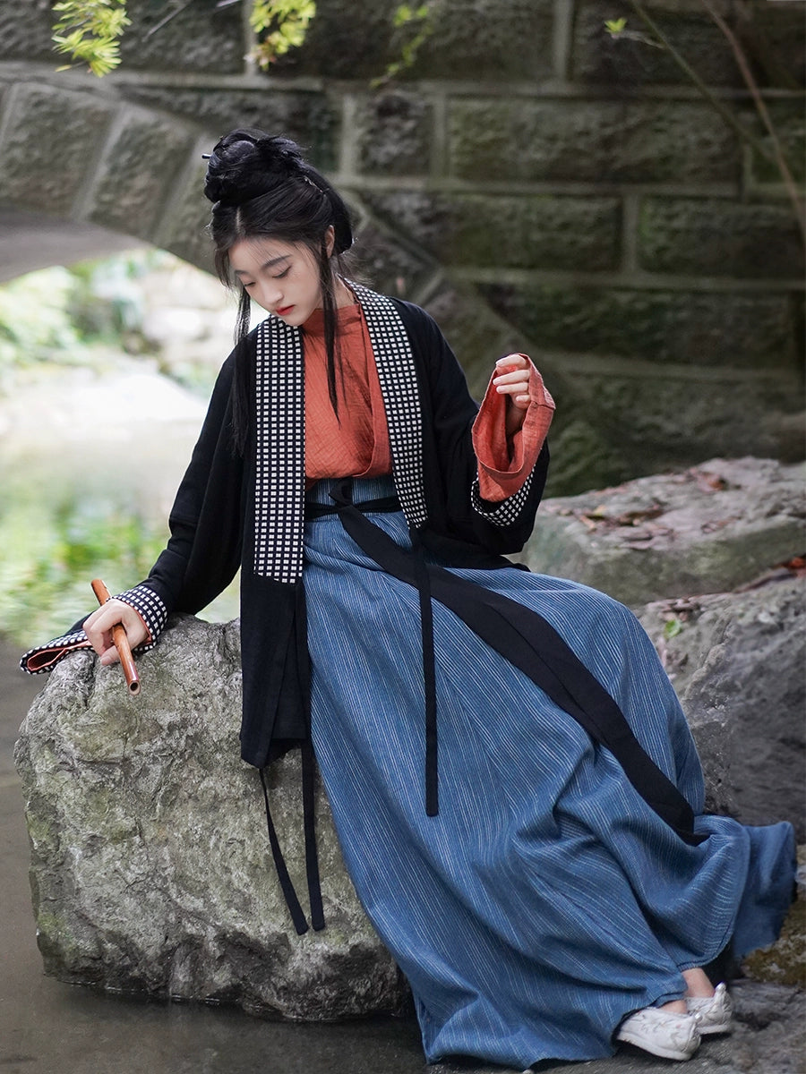 Xishan Wai 西山外 Beyond Mountains Modernized Wei Jin Cotton Unisex Ruqun Set