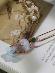 Nuhua 女华 Feminine Elegance New Chinese Style Blue Bashan Jade Hair Accessories