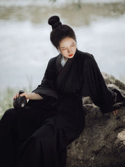 Mo Shui 墨水 Ink Stone Han Wei Jin Daily Cotton Linen Unisex Zhiju Robe
