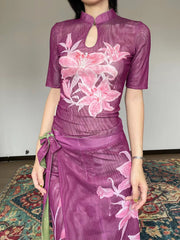 Shi Liu 湿露 Humidity New Chinese Style Double Sided Short Sleeve Qipao Top