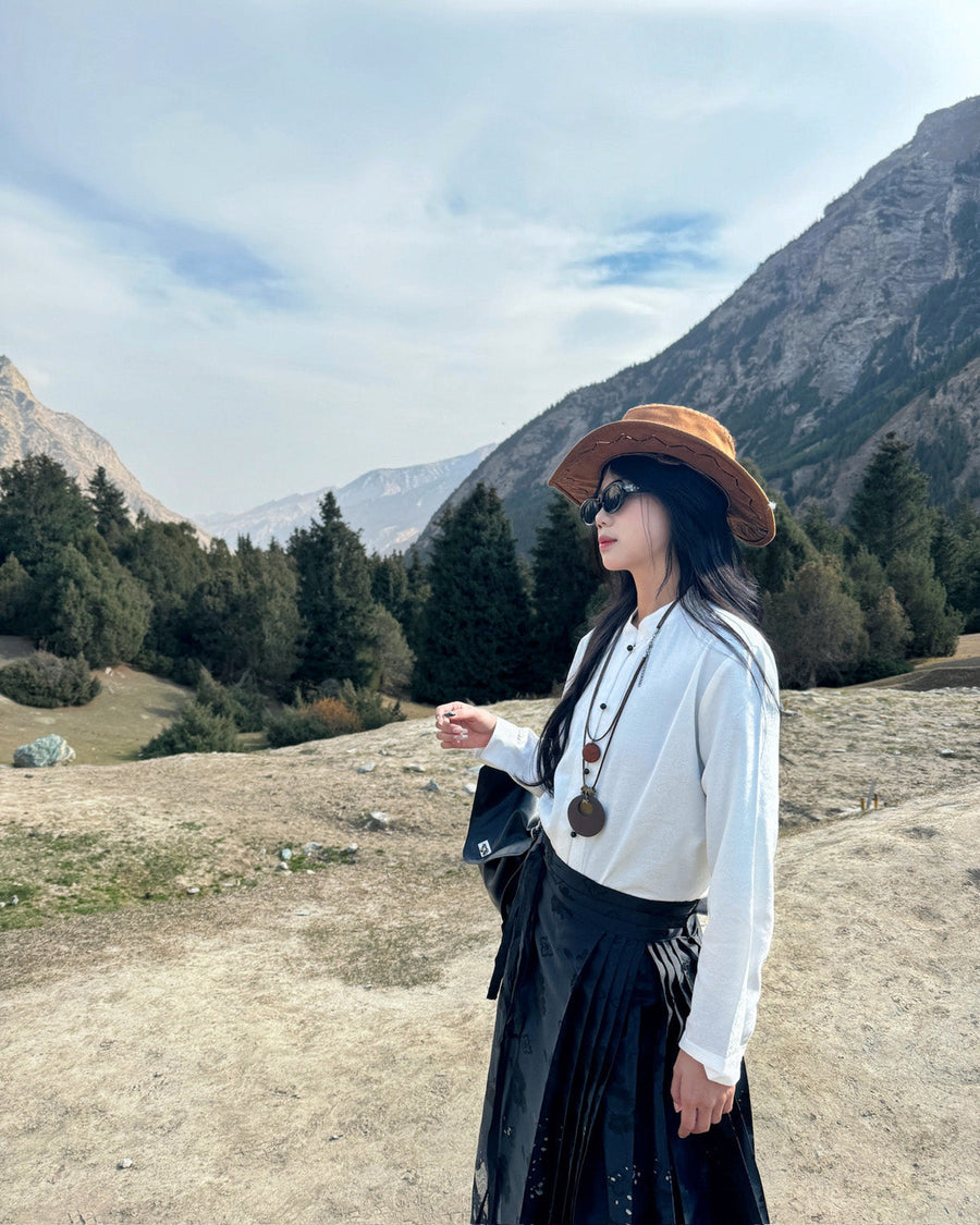 Jiang Ye 将夜 Night Clouds Modernized Hanfu Standing Collar Satin Top