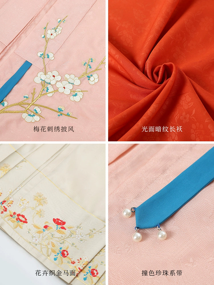 Xishang Meishao 喜上眉梢 Radiant Plum Blossom Late Ming Liling Pifeng Aoqun Set