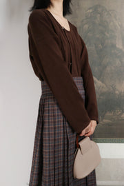 Jia Ri 假日 Holiday Plaid Modernized Ming Midi Mamian Skirt