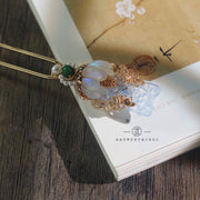 Nuhua 女华 Feminine Elegance New Chinese Style Blue Bashan Jade Hair Accessories
