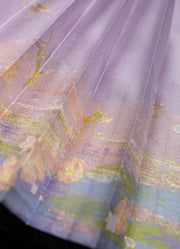 Piao Zheng 飘筝 Floating Kites Modernized Ming Yunjian Cloud Collar Long Top & Mamian Skirt Set