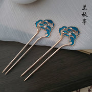 Shao Lan 烧蓝 Burnt Blue Various Ming Dynasty Turquoise Flower Hairpins