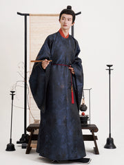 He Xuan 鹤轩 Crane Pavilion Ming Dynasty Yuanlingpao Men's Round Collar Robe