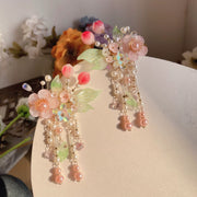 Xiao Taozi 小桃子 Little Peach Floral Pearl Clips