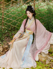 Cherry Blossom Grove 樱花林 Modernized Jin Dynasty Zaju Swallow Tail Ruqun Set