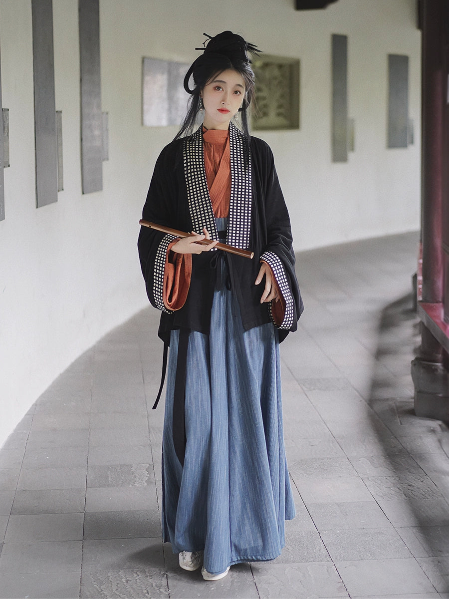 Xishan Wai 西山外 Beyond Mountains Modernized Wei Jin Cotton Unisex Ruqun Set