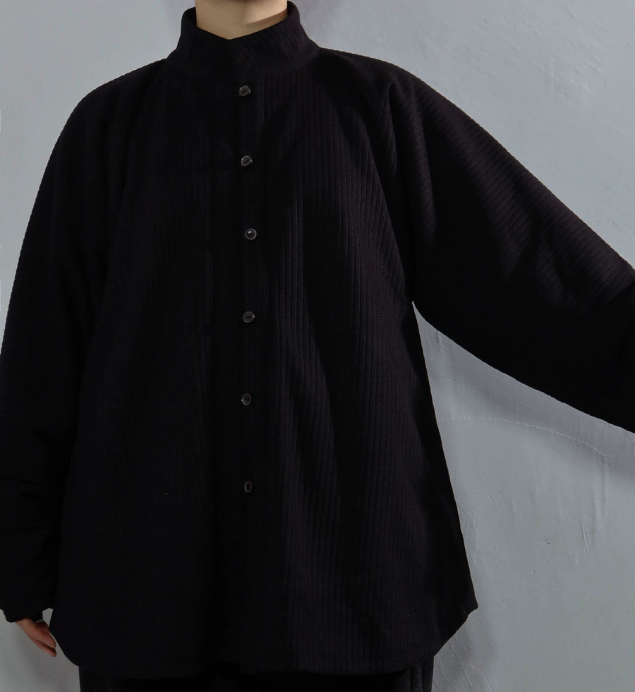 Wenrou Lan 温柔澜 Tender Billows Modernized Ming Dynasty Unisex Standing Collar Knitted Fleece-Lined Top