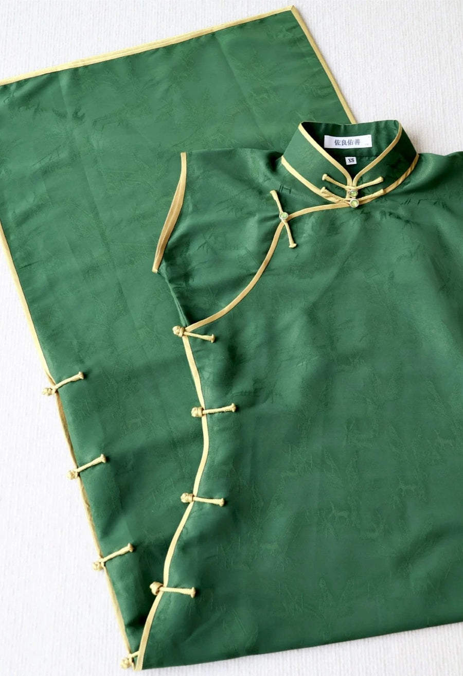 Tuotuo 妥妥 1940s Deer Imprint Summer Cap Sleeve Qipao