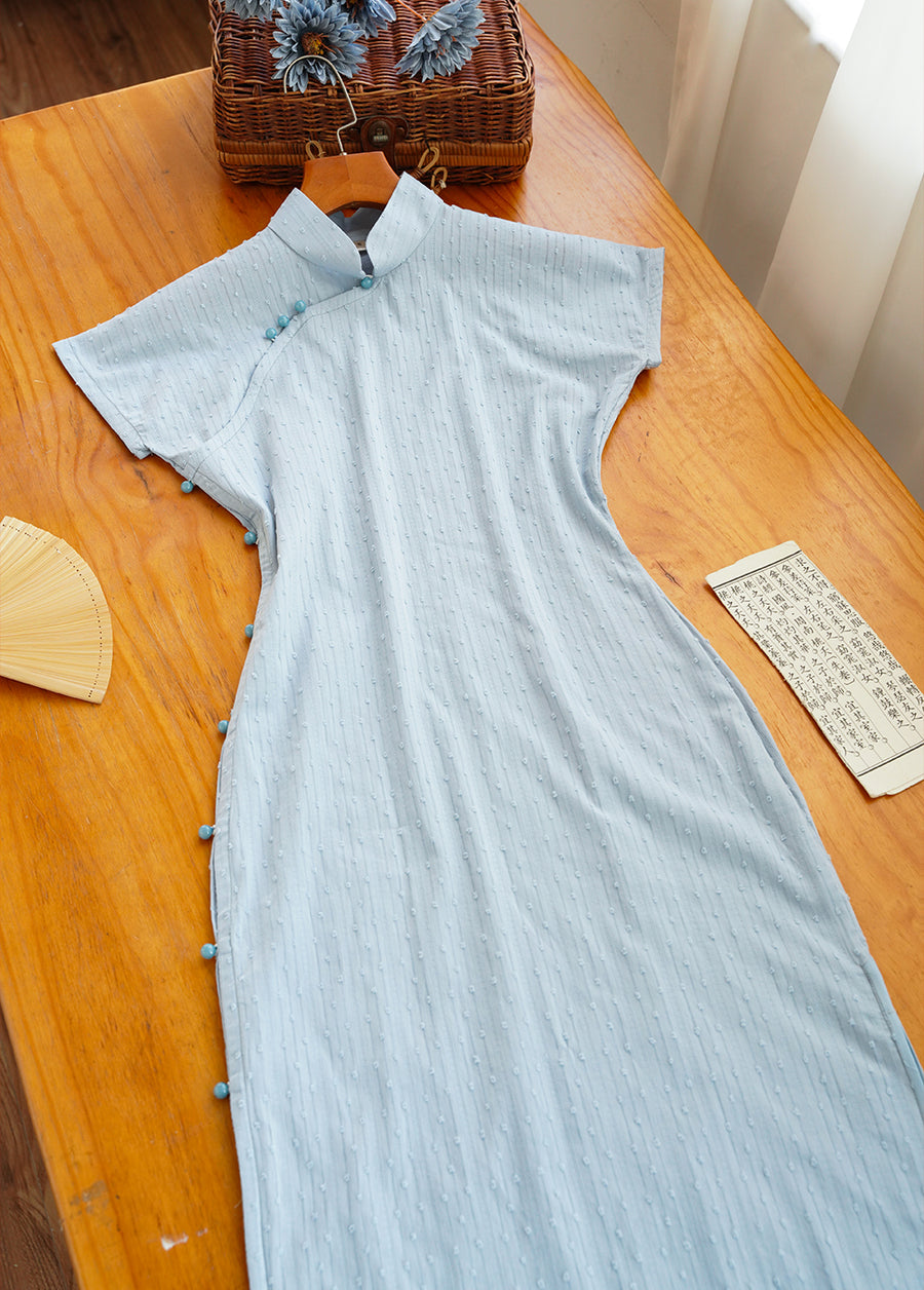 Alice 爱丽丝 Republic of China Pure Cotton Jacquard Short Sleeve Qipao
