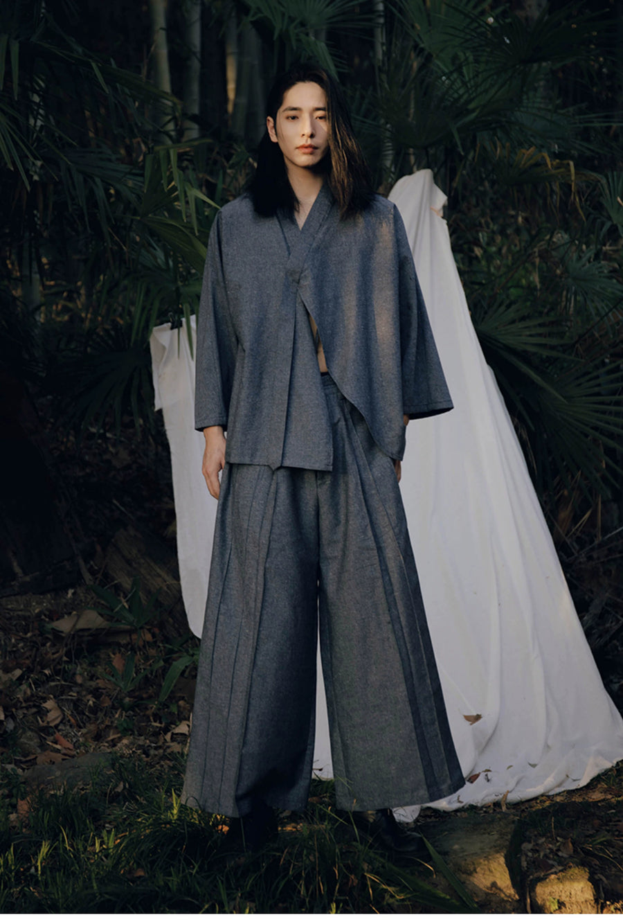Pure Spirit 纯粹精神 Modernized Men's & Unisex Pure Cotton Denim Pansuit Set
