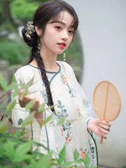 Qing Huai 情怀 Soft Feelings Qing Dynasty New Chinese Style Embroidered Top & Trouser Set