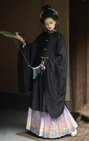 Piao Zheng 飘筝 Floating Kites Modernized Ming Yunjian Cloud Collar Long Top & Mamian Skirt Set