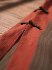 Waitan 外滩 The Bund Republic of China Striped Cotton & Linen Sleeveless Qipao
