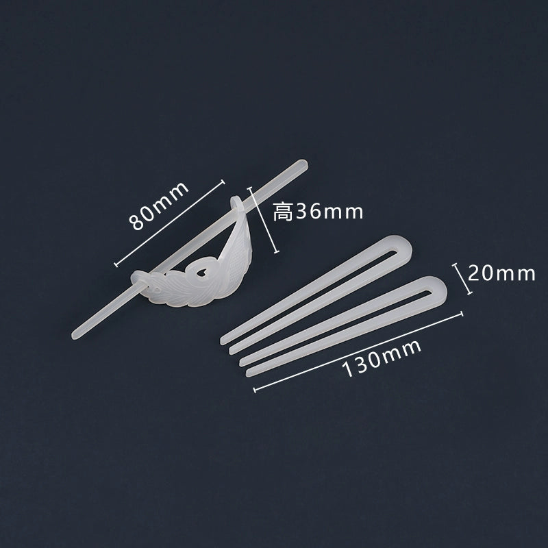 Bai Yu 白玉 White Jade Imitation Han Dynasty Unisex Crown & Hairstick Set