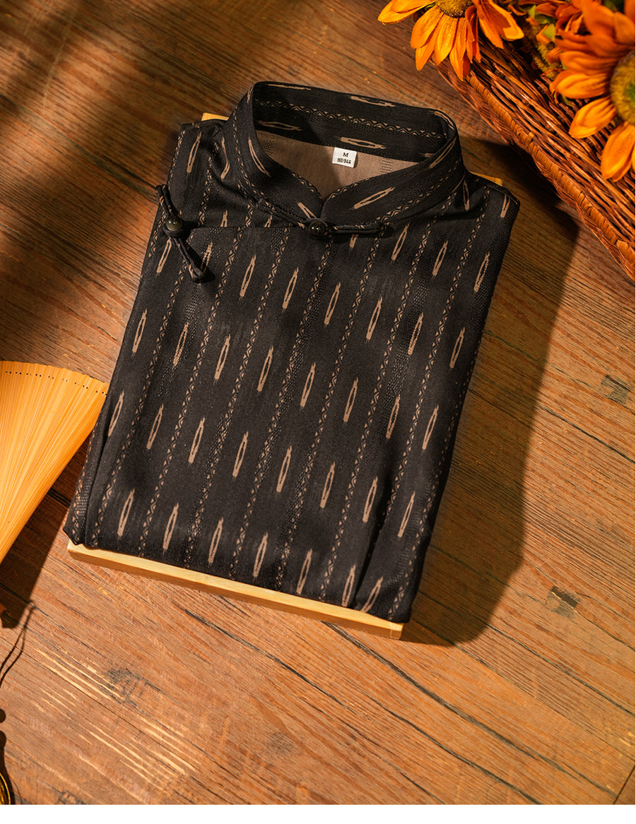 Niuqü 扭曲 Time Warp Republic of China Striped Jacquard Sleeveless Qipao