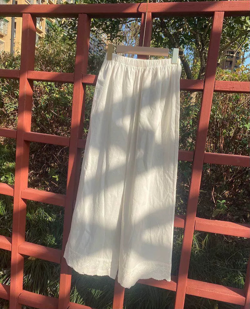Yin Yue 隐月 Hidden Moon Cotton & Linen Lace Qipao Hanfu Undergarment Pants