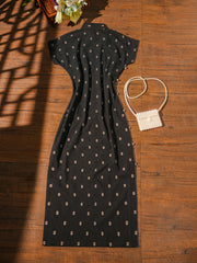 Shujing Qiu 水晶球 Crystall Ball Republic of China Polka Dot Pure Cotton Short Sleeve Qipao