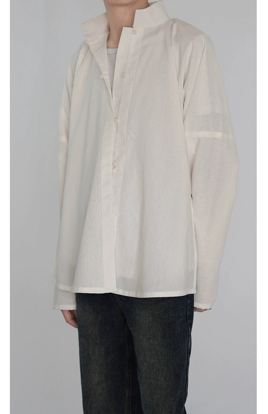 Yin Zhen 银针 Silver Needle Modernized Ming Men's & Unisex Liling Duijin Shan Standing Collar Top