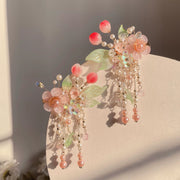 Xiao Taozi 小桃子 Little Peach Floral Pearl Clips