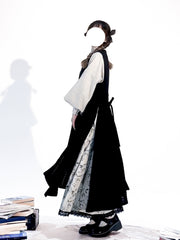 Wen Xueshe 文学社 Literary Society Modernized Ming Song Dynasty Bijia Vest & Songku Pants Set
