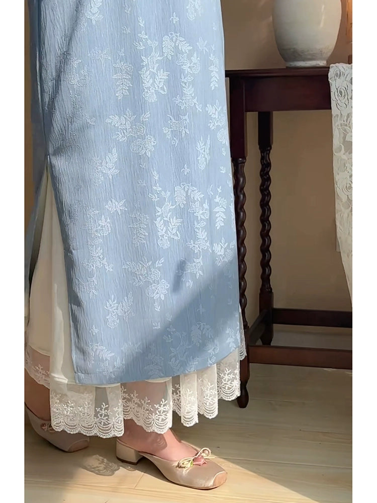 Ling Hui 凌晖 Dew Light Plus Size Lace Qipao Hanfu Petticoat Underskirt