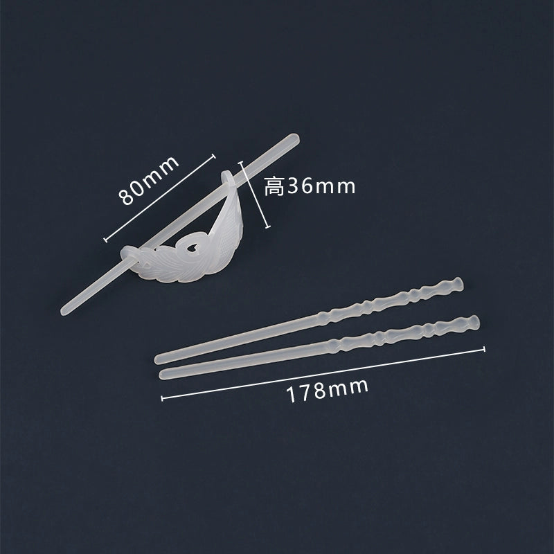Bai Yu 白玉 White Jade Imitation Han Dynasty Unisex Crown & Hairstick Set