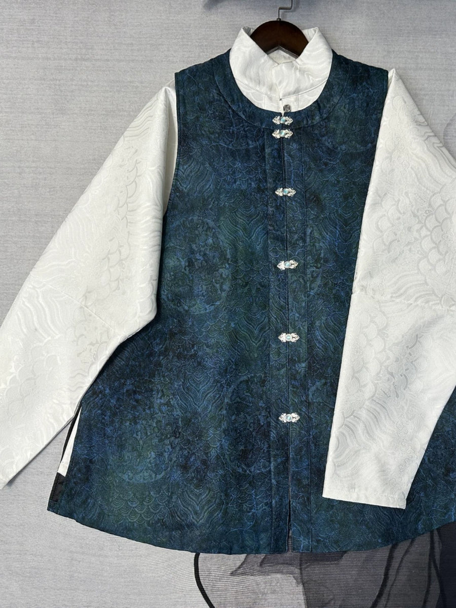 Long Lin 龙鳞 Dragon Scales Ming Dynasty Men's & Unisex Liling Duijin Ao Standing Collar Winter Top