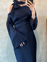 Shen Po 神婆 Witch Modernized Buttoned Bottleneck Bell Sleeve Qipao & Belt Set