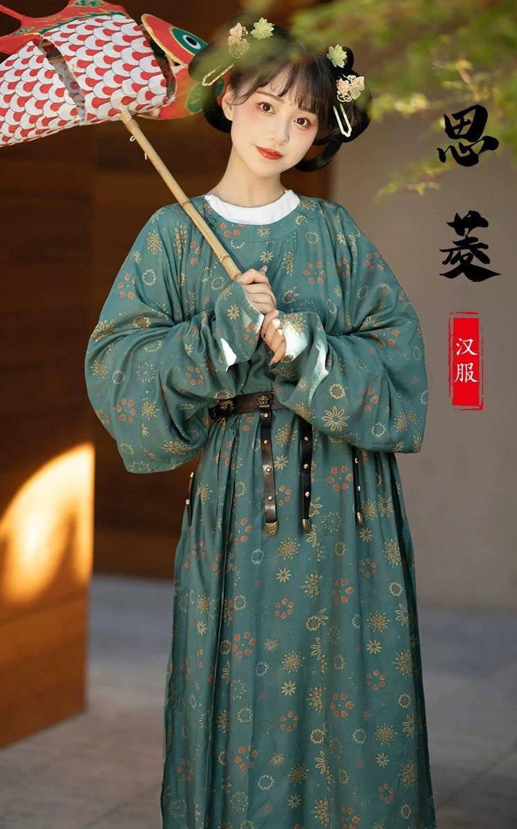 Ling Jiao 菱角 Water Chestnut Cotton Tang Yuanlingpao Round Collar Robe