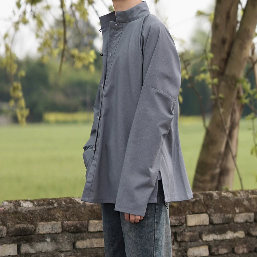 Yin Zhen 银针 Silver Needle Modernized Ming Men's & Unisex Liling Duijin Shan Standing Collar Top