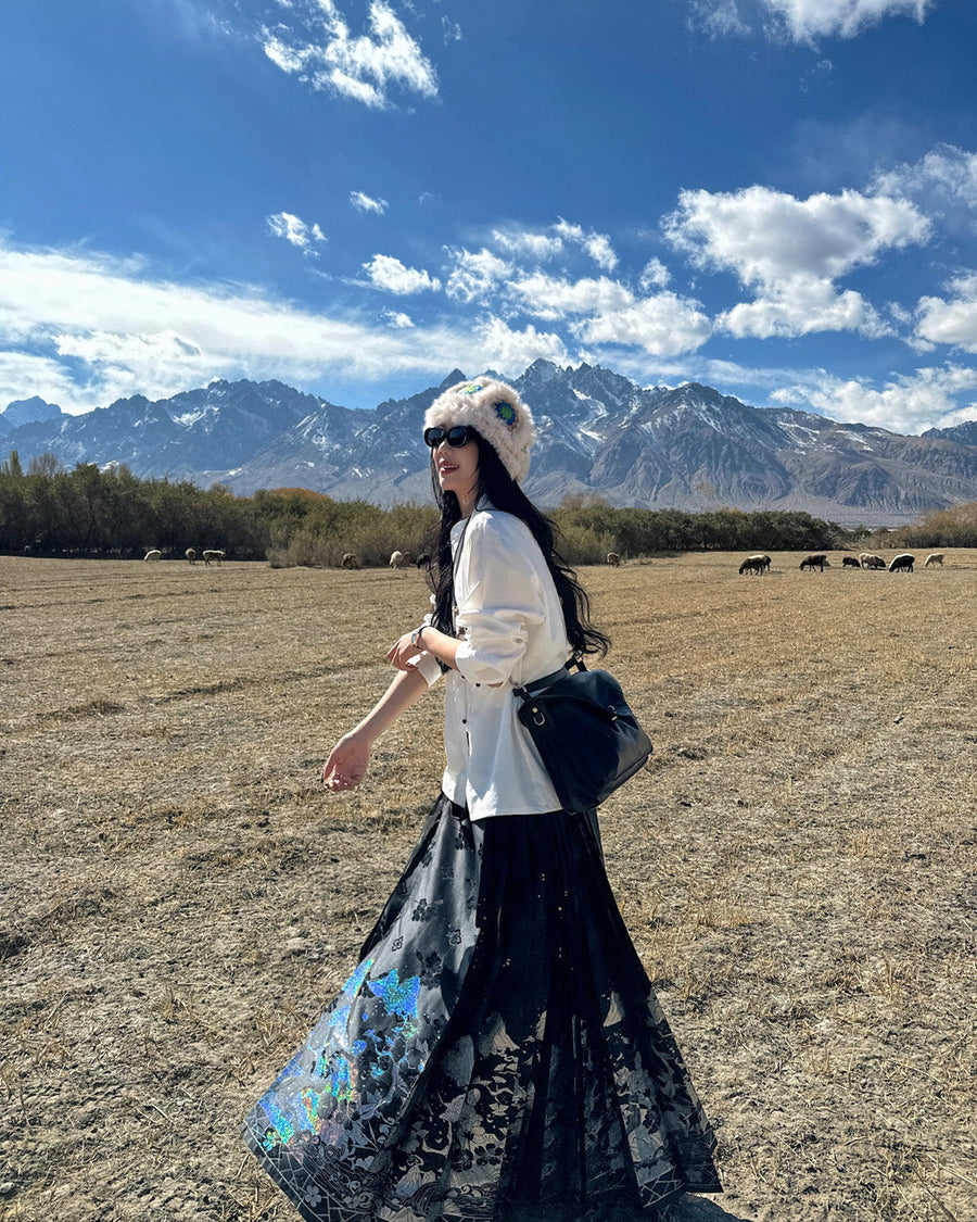 Jiang Ye 将夜 Night Clouds Modernized Hanfu Standing Collar Satin Top