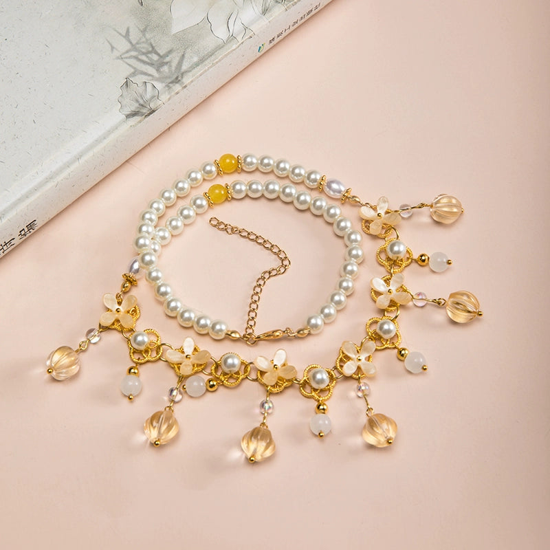Osmanthus Sweet Wine 桂花甜酒 Necklace Bracelet Jewelry Set