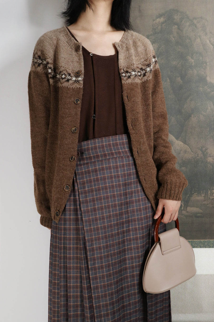 Jia Ri 假日 Holiday Plaid Modernized Ming Midi Mamian Skirt