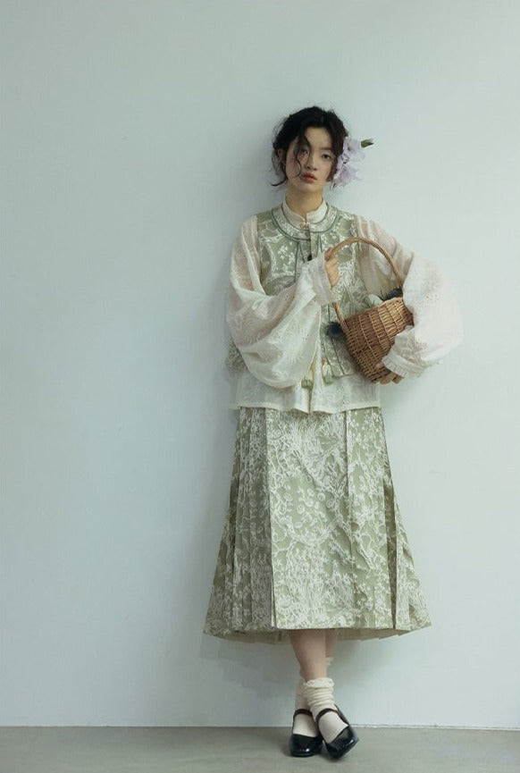 Pistachio 开心果 Modernized French Ming Dynasty Yuanling Midi Mamian Summer Set