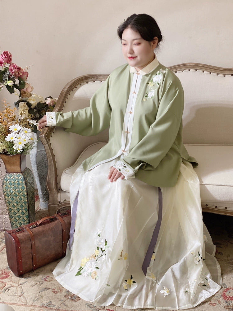 Yue Lai 月来 Song Ming Embroidered Plus Size Spring Summer Mamian Skirt
